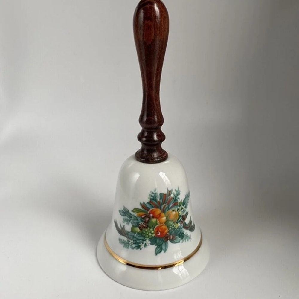 Christmas Bell Vintage Avon Collectible With Wooden Handle, 1985